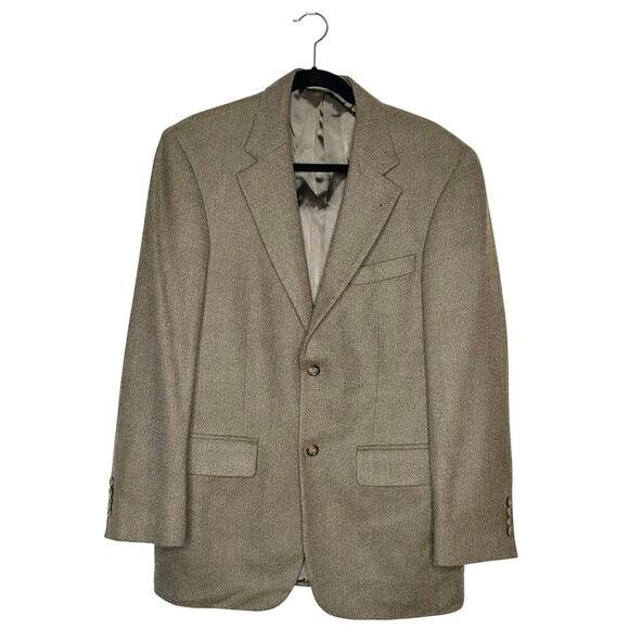 Oscar De La Renta Lambswool Blazer Men's Brown Size 38R - Picture 1 of 4